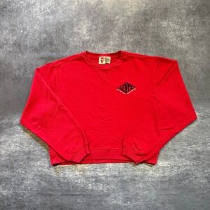 Vintage Levis Jeans For Women Red Crewneck‎ Sweatshirt Medium Diamond Logo Crop